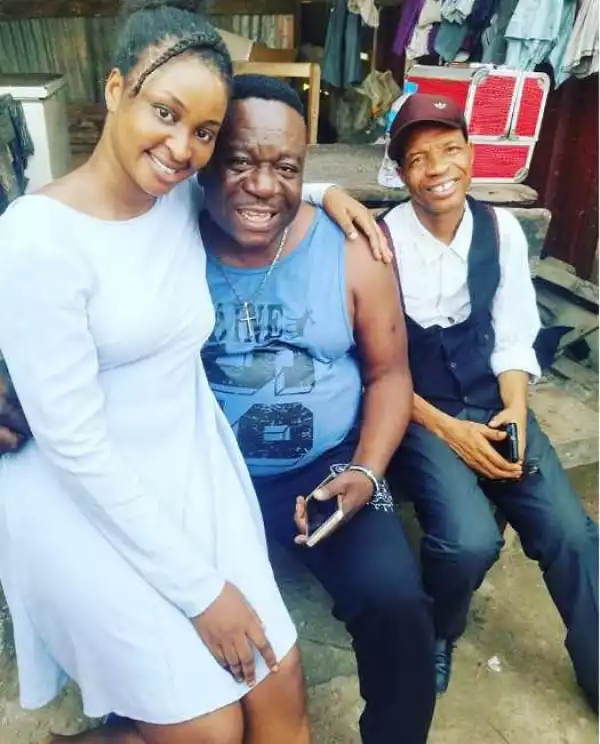 Mr Ibu, Mike Godson, Saka, Toyin Aimakhu, Spotted On Set.. And This Pic Of Mr Ibu With A Girl Got People Talking (Photos)